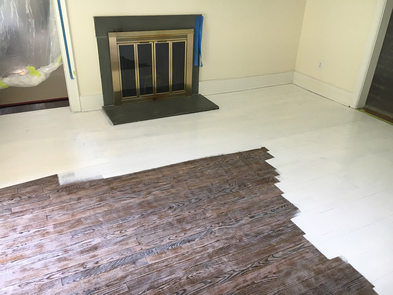 Priming the wood floor